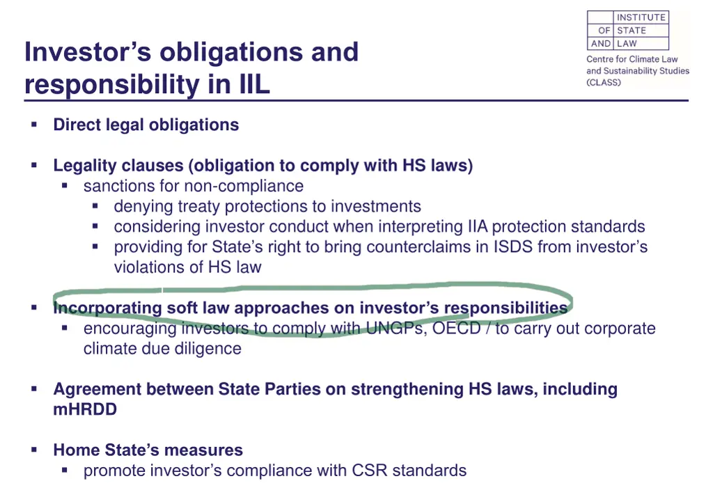 investor s obligations and responsibility in iil