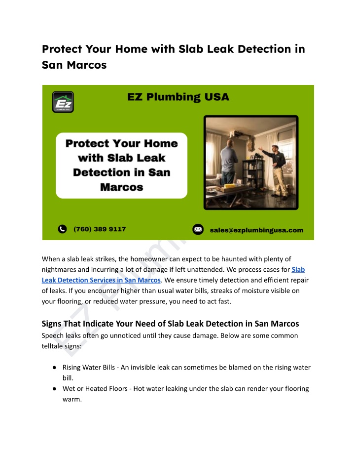 protect your home with slab leak detection