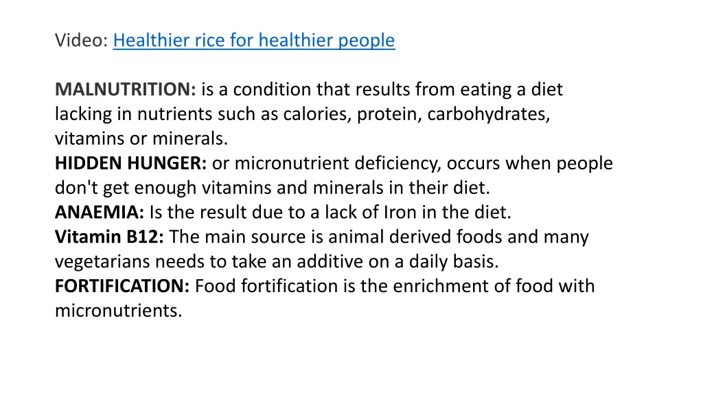 video healthier rice for healthier people