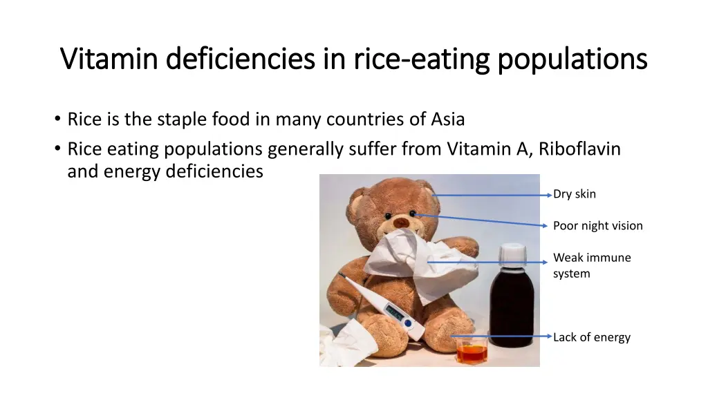 vitamin deficiencies in rice vitamin deficiencies