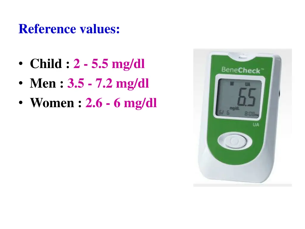 reference values