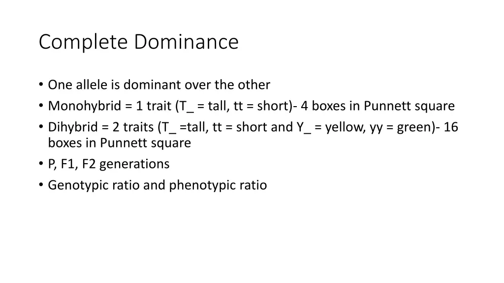 complete dominance