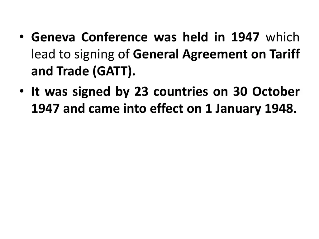 geneva conference was held in 1947 which lead