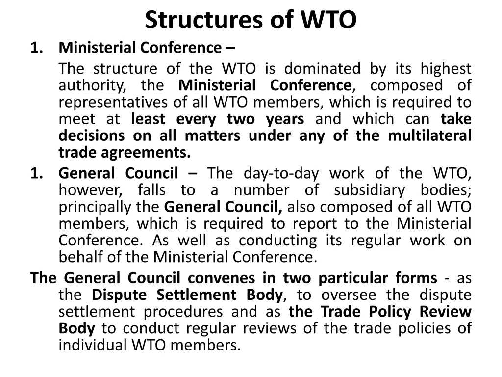 structures of wto