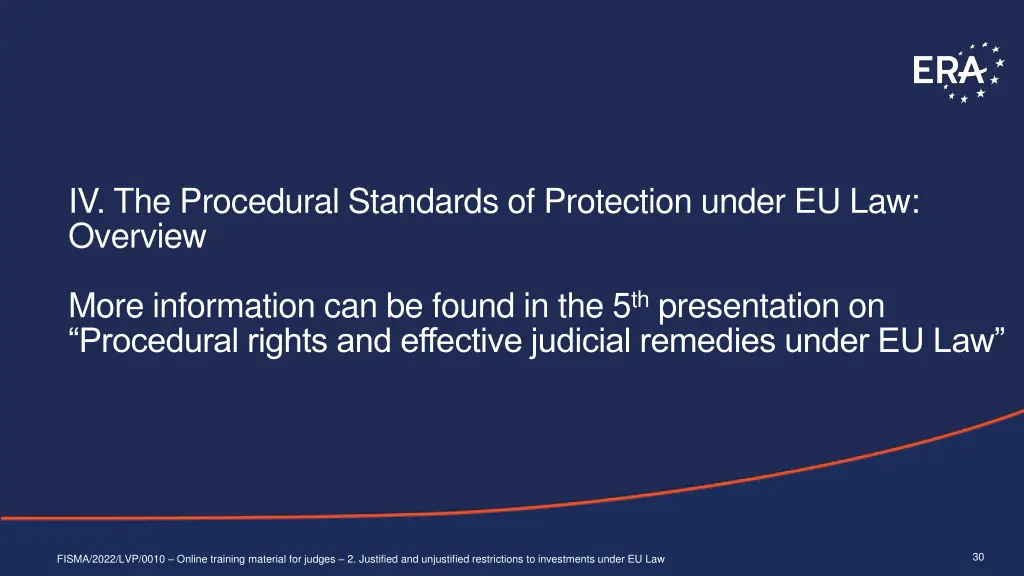 iv the procedural standards of protection under