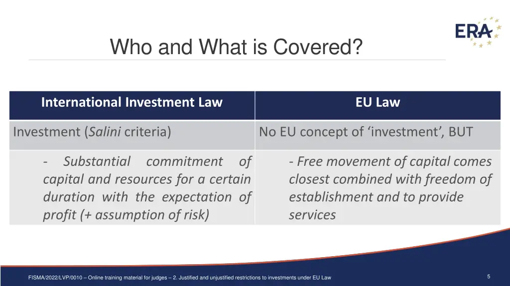 who and what is covered 1