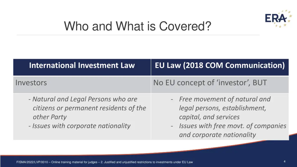 who and what is covered