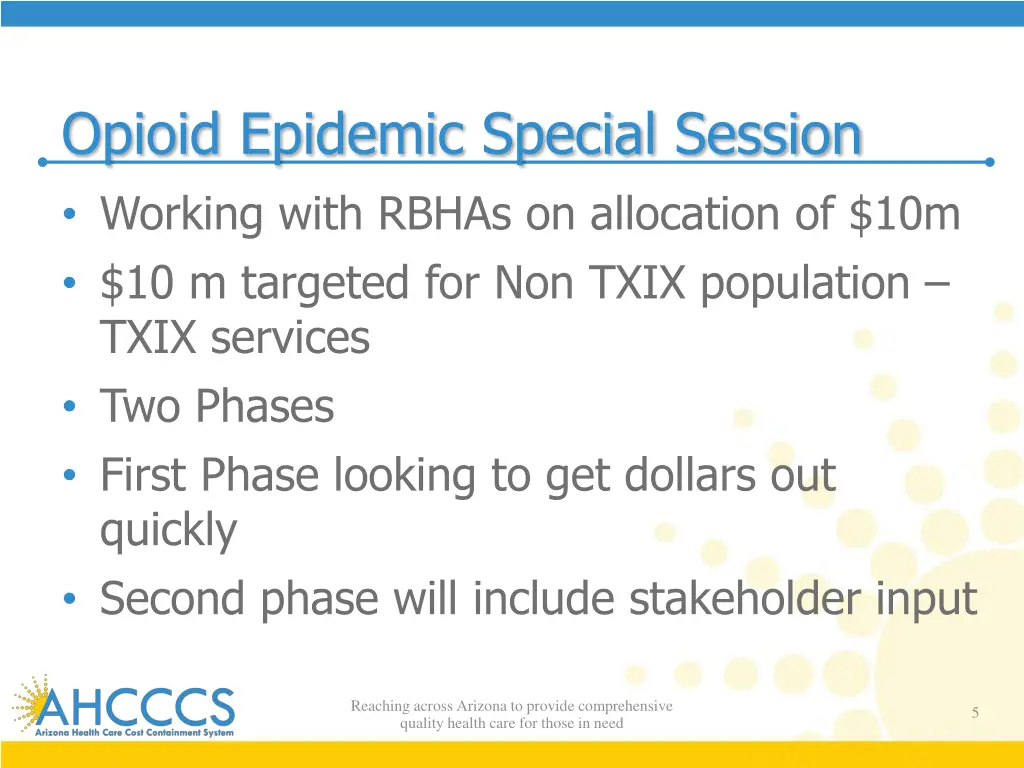 opioid epidemic special session working with