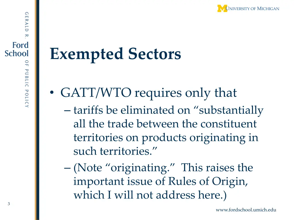exempted sectors 1