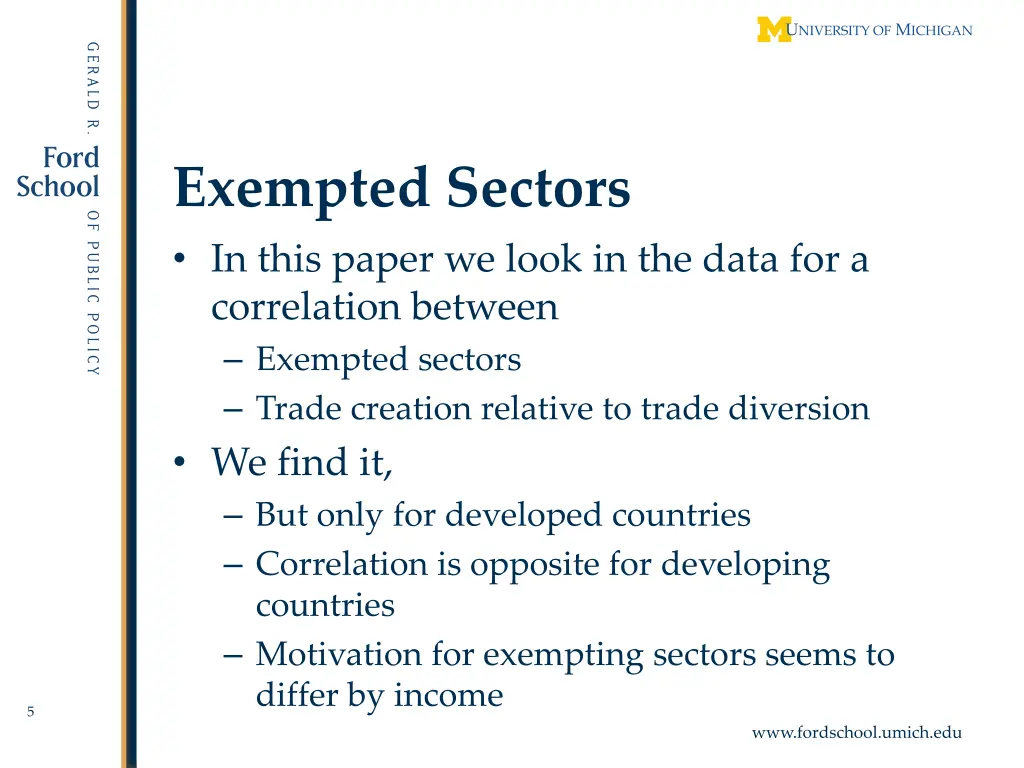 exempted sectors in this paper we look
