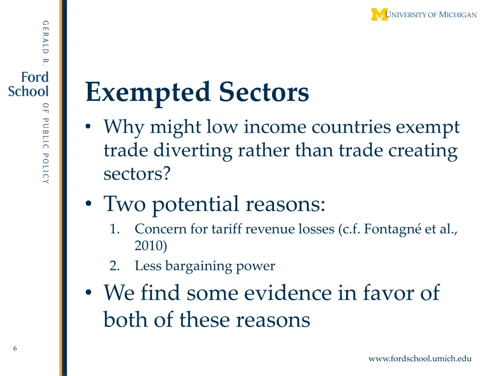 exempted sectors why might low income countries