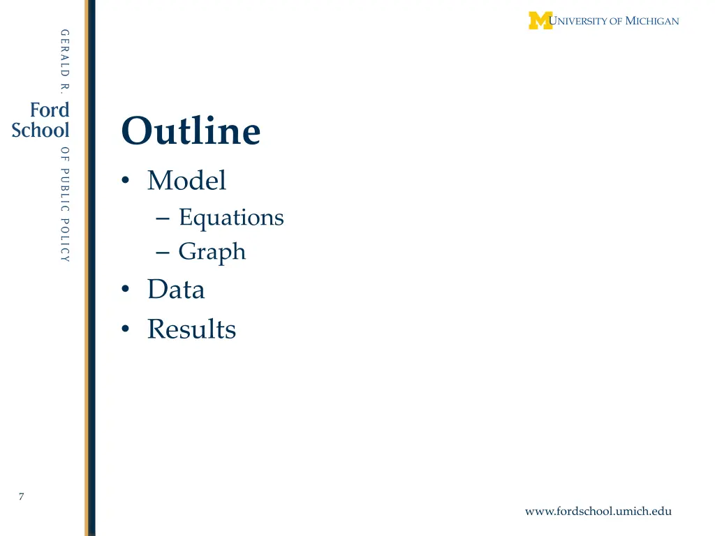 outline model equations graph data results