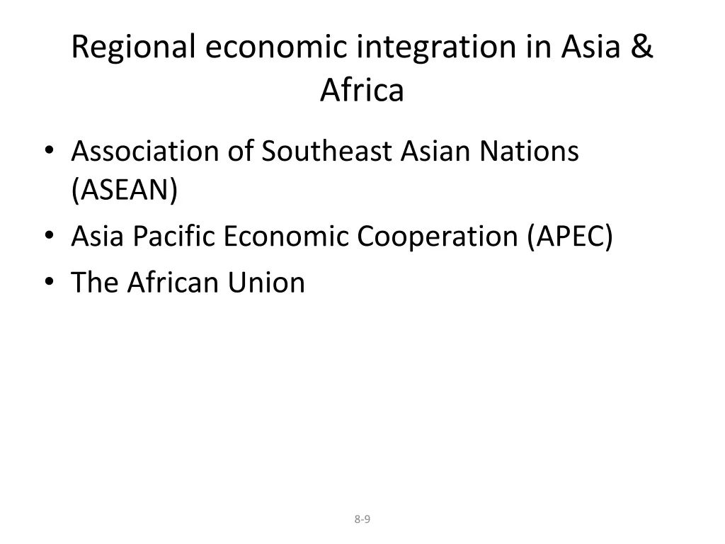 regional economic integration in asia africa