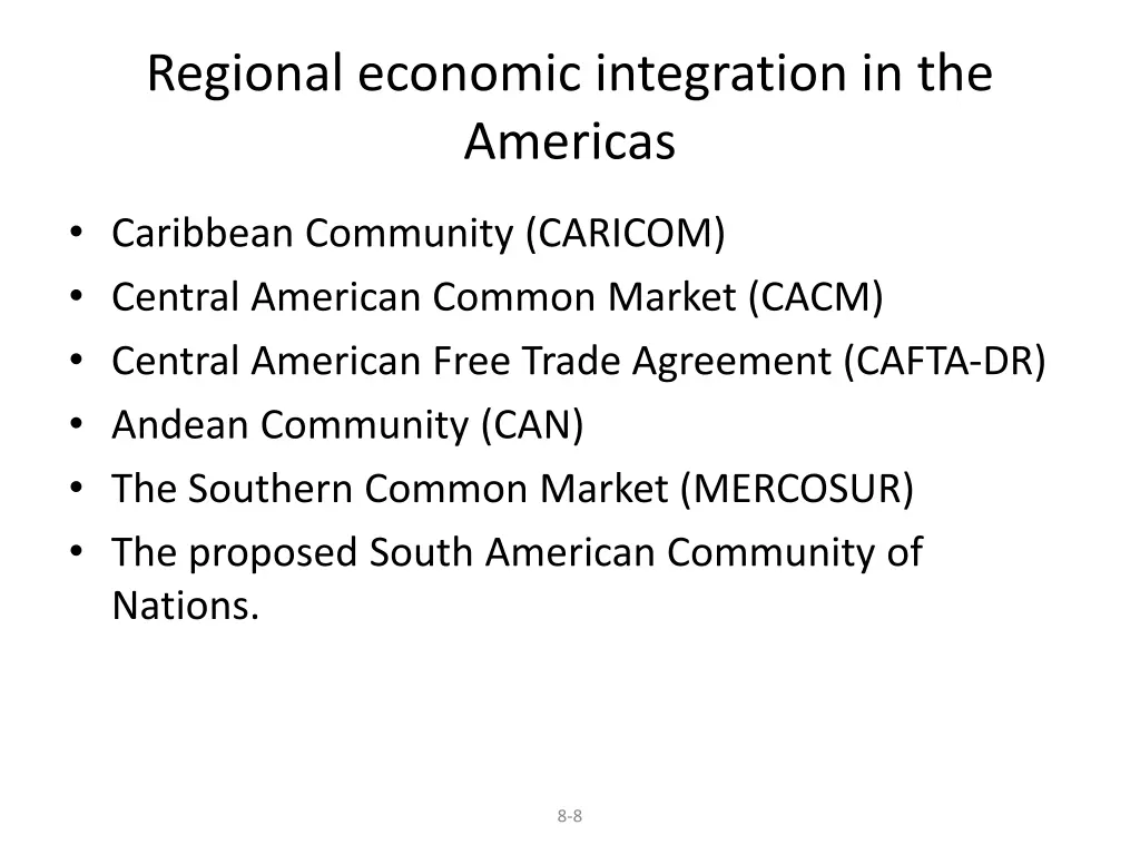 regional economic integration in the americas