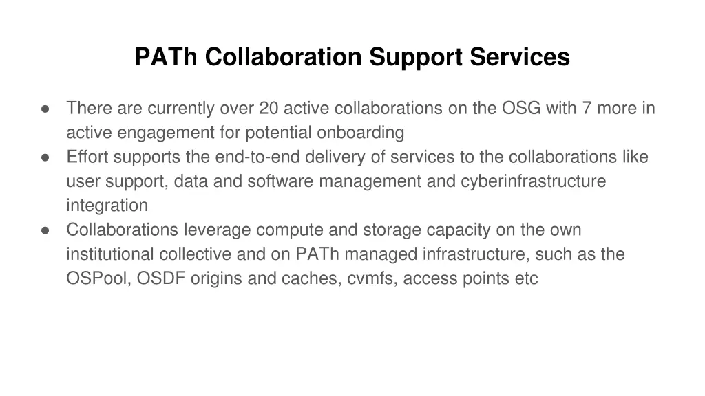path collaboration support services