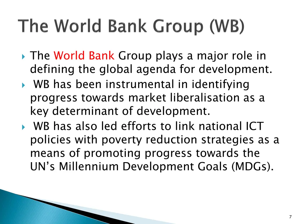 the world bank group plays a major role