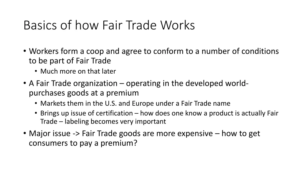 basics of how fair trade works