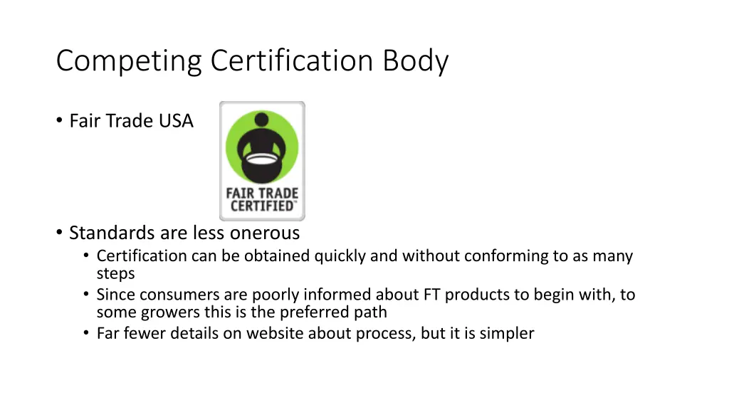 competing certification body