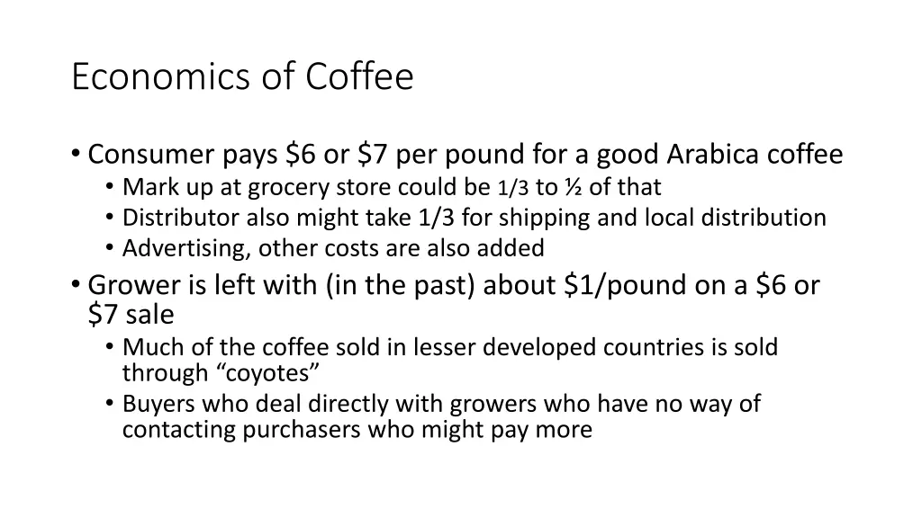 economics of coffee