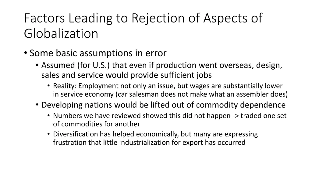 factors leading to rejection of aspects