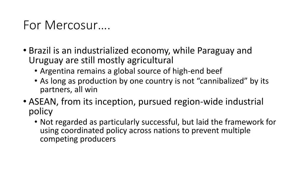 for mercosur