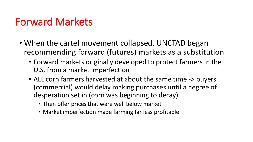 forward markets forward markets