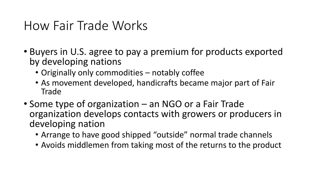 how fair trade works