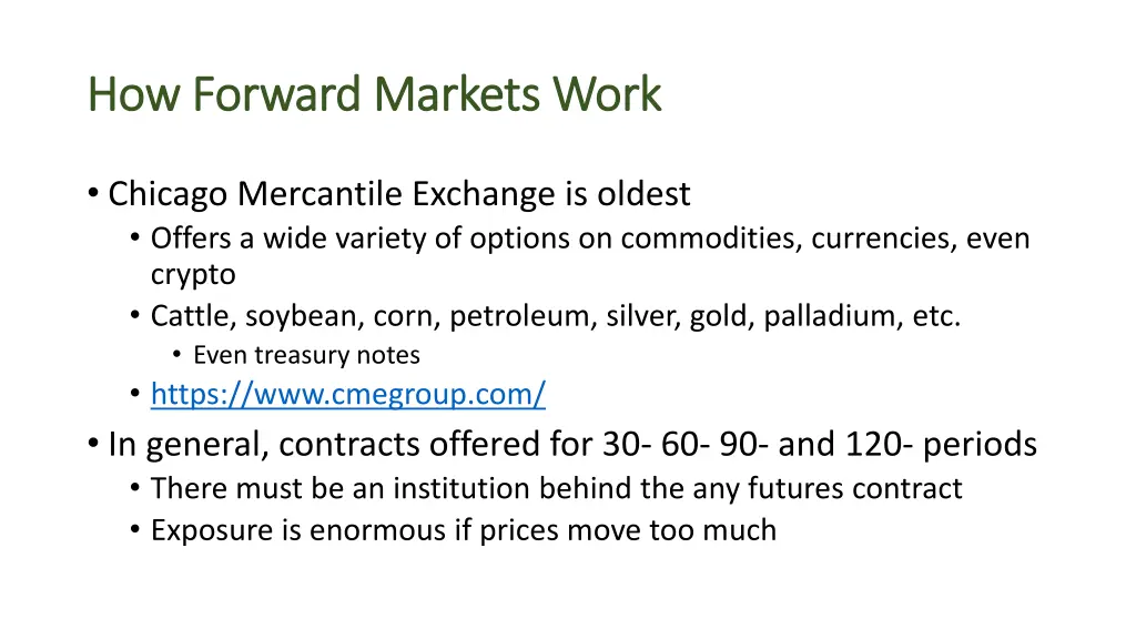 how forward markets work how forward markets work