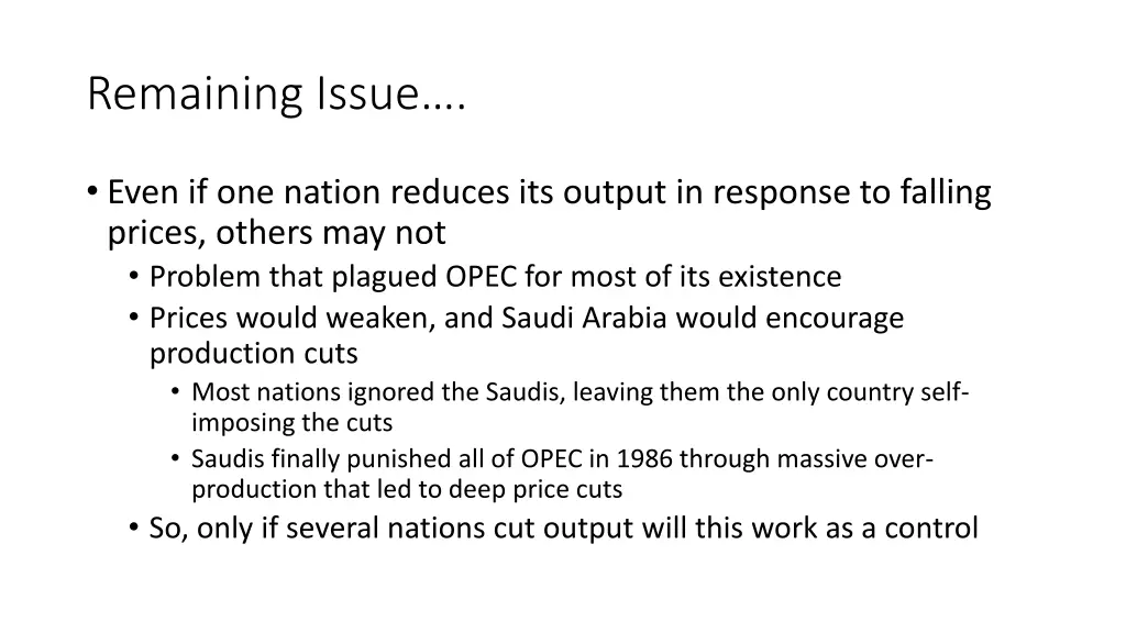 remaining issue