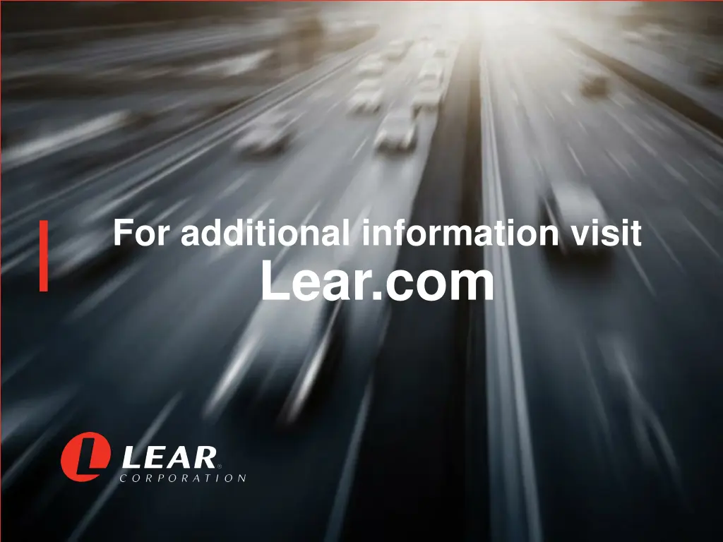 for additional information visit lear com