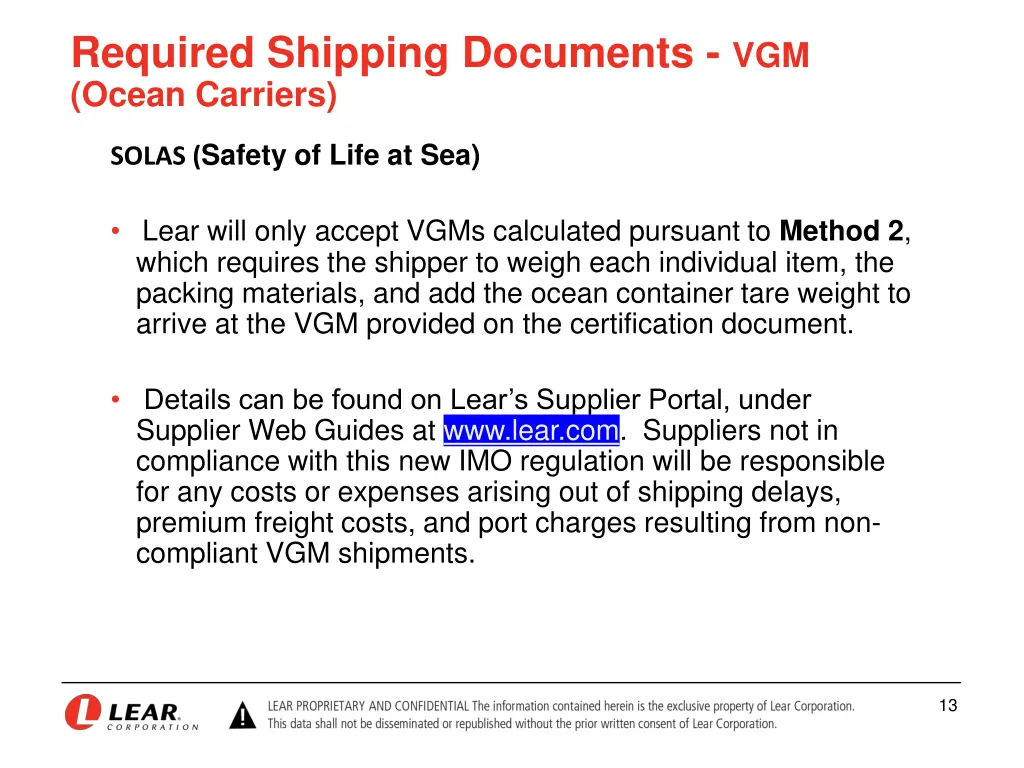 required shipping documents vgm ocean carriers 1