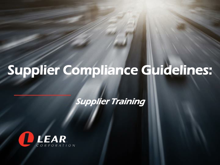 supplier compliance guidelines supplier