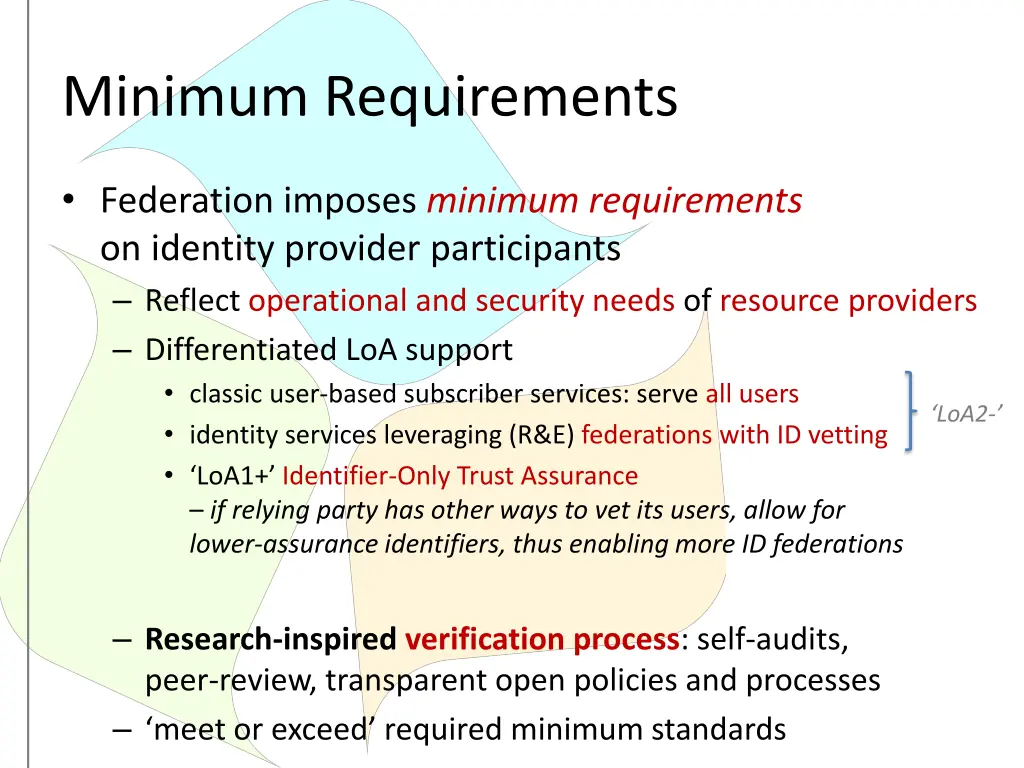 minimum requirements
