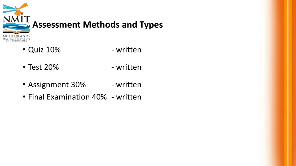 assessment methods and types