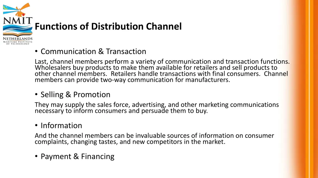 functions of distribution channel 1