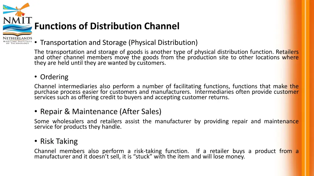 functions of distribution channel