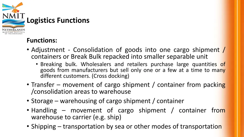 logistics functions