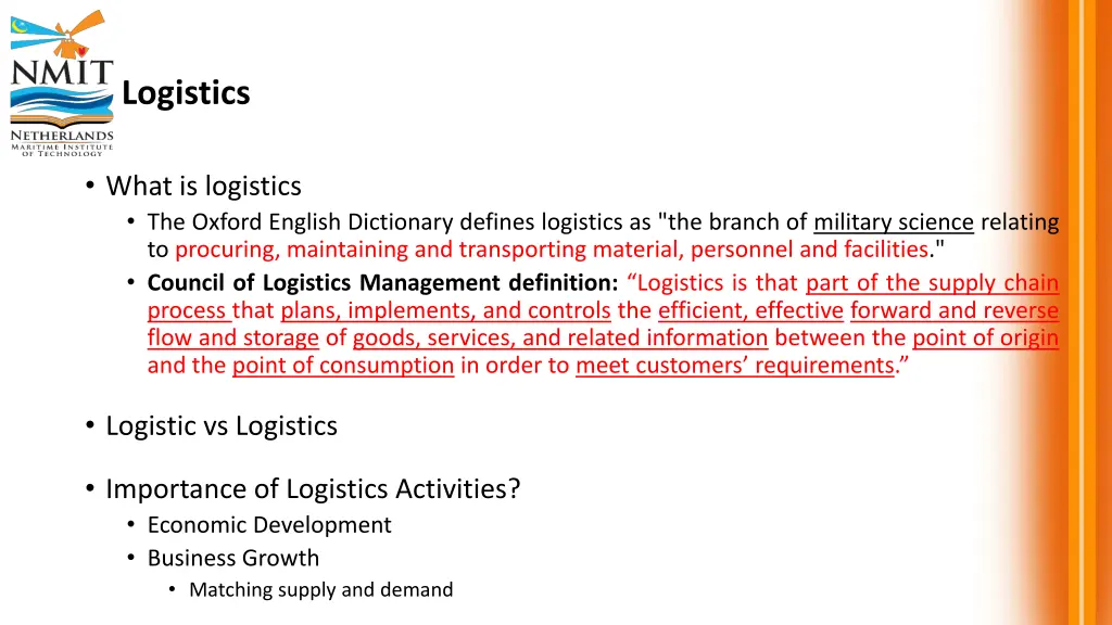 logistics