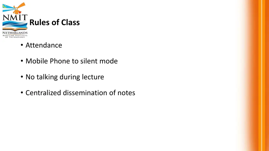 rules of class