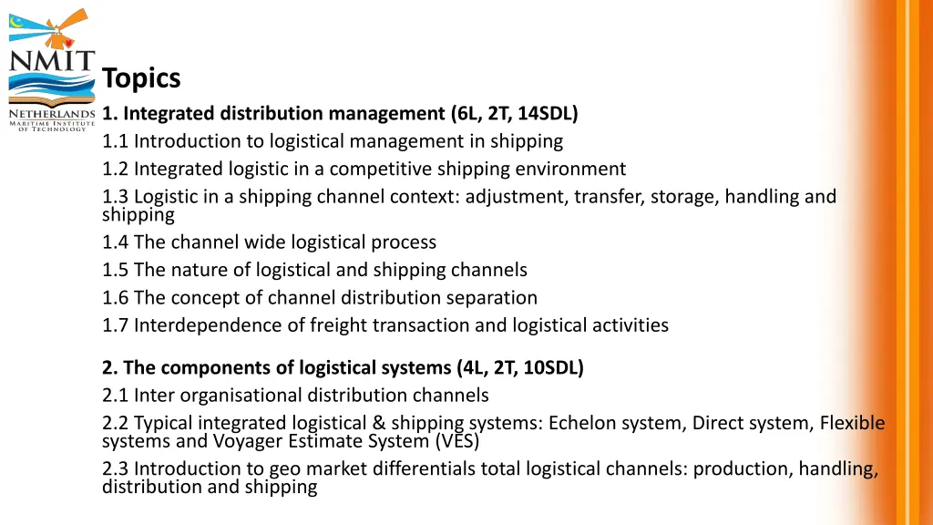 topics 1 integrated distribution management