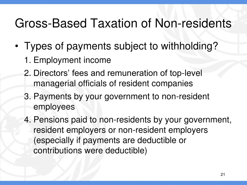gross based taxation of non residents 10