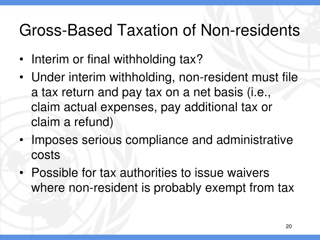 gross based taxation of non residents 9