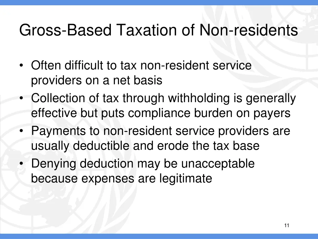 gross based taxation of non residents