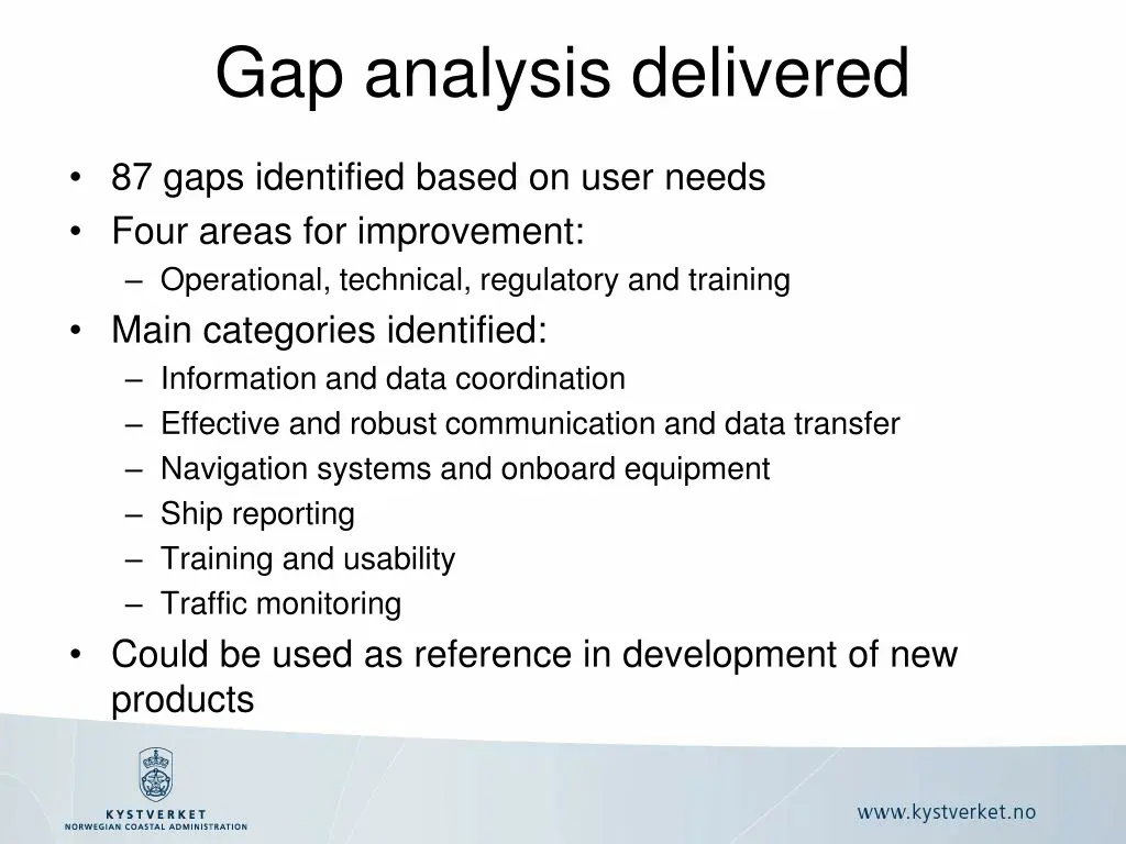 gap analysis delivered
