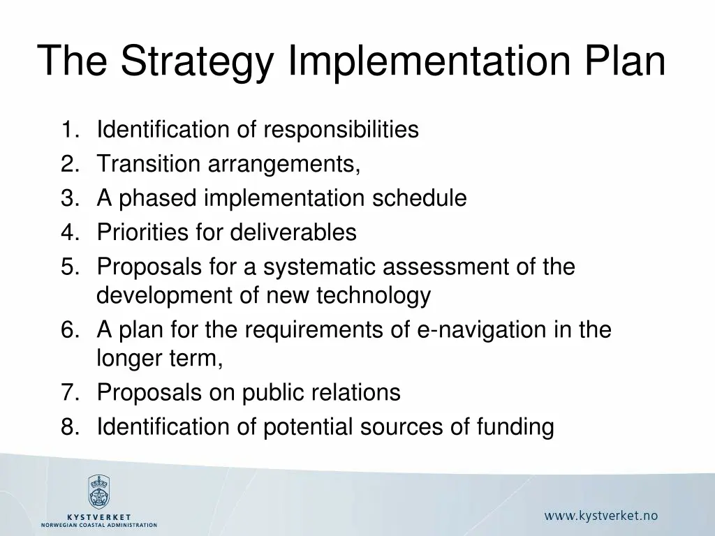 the strategy implementation plan