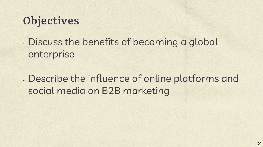 objectives