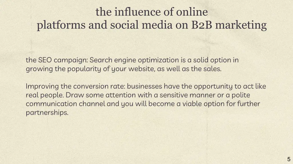 the influence of online
