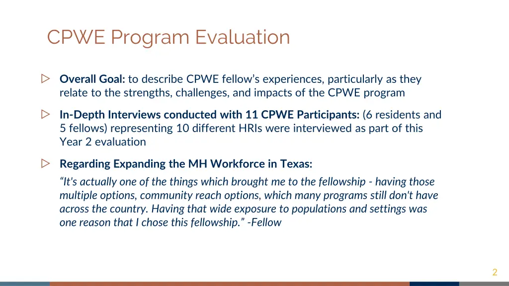 cpwe program evaluation