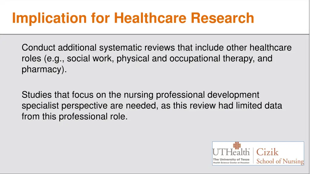 implication for healthcare research