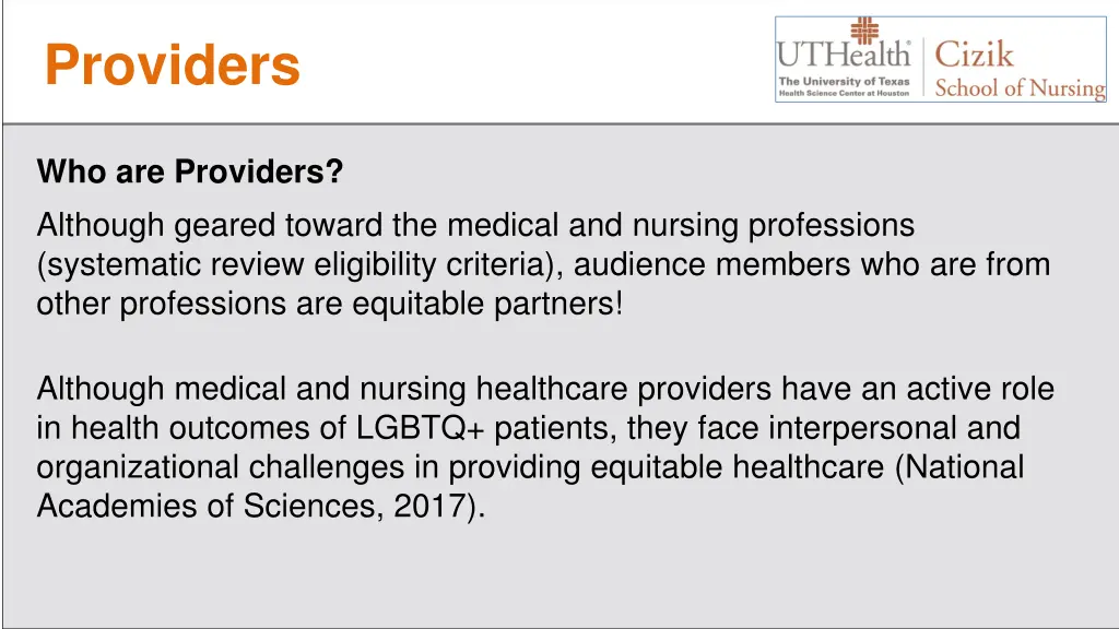 providers